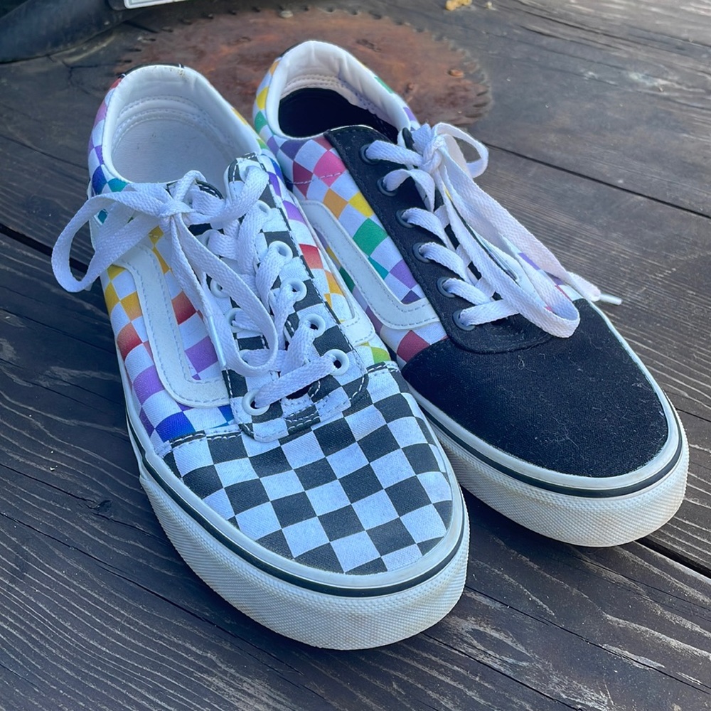 Vans multicolor checkered low top shoes